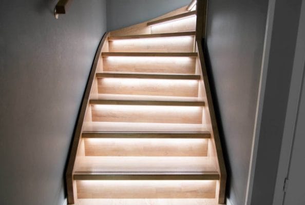 Staircase lighting with CCT strip - LedStore atmosphere with led light on stairs
