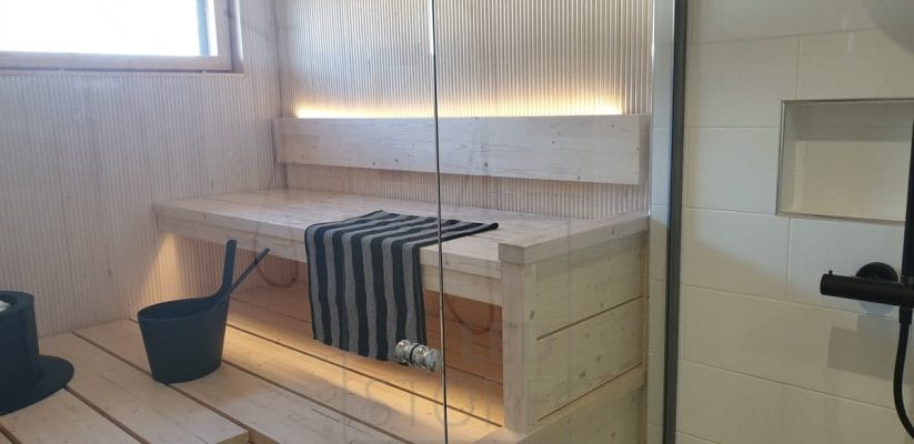 Led lights in sauna LedStore.fi_2 - LedStore Led light strips in the sauna are connected in parallel and thus light up at the same time