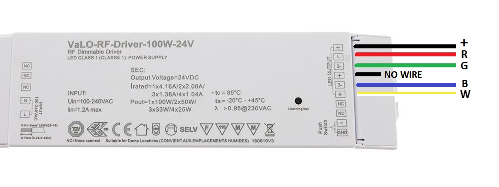 100W VaLO RF RGBW led strip light wiring - LedStore 100W VaLO RF RGBW led strip light wiring