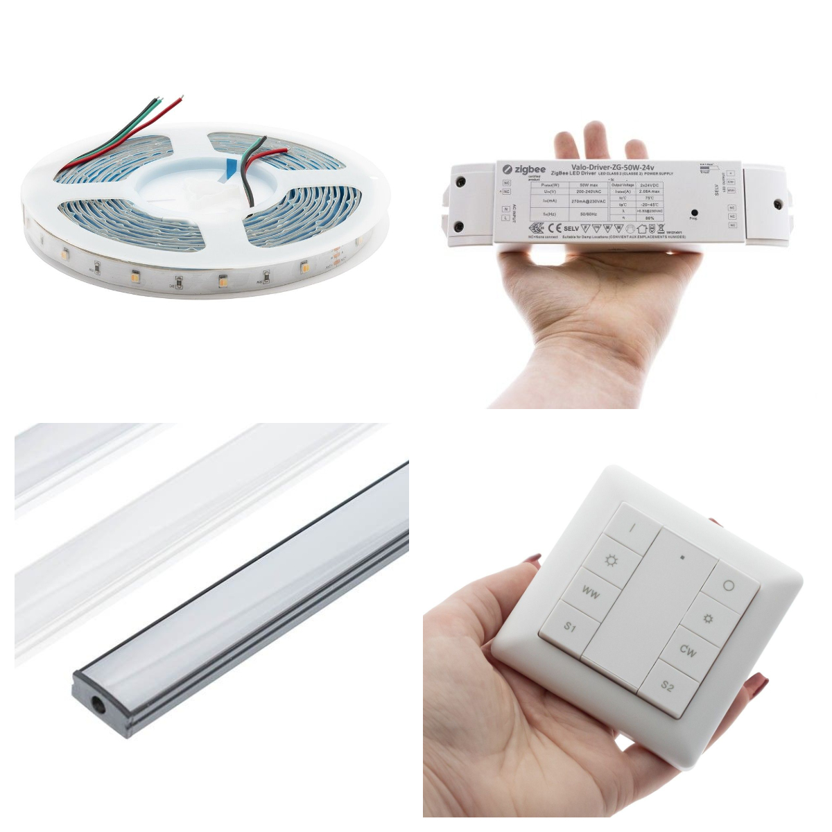 Accessories for non-straight LED strip lighting