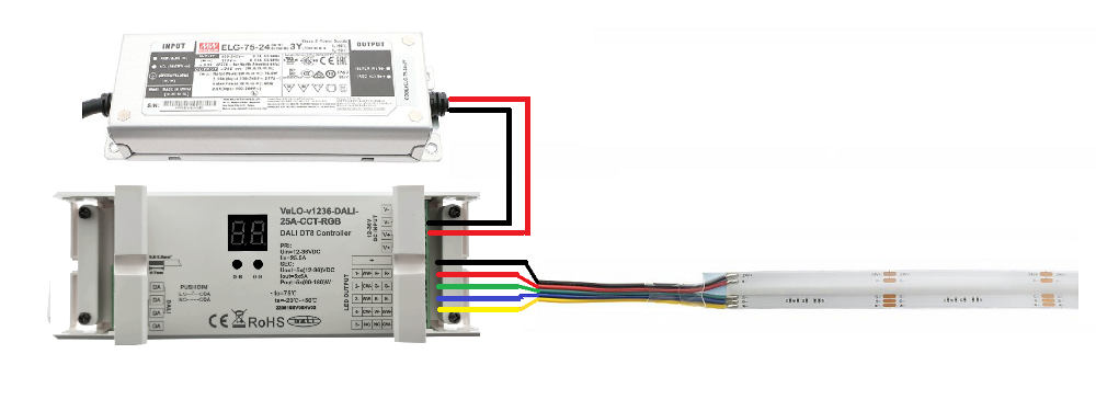 DALI Controller connection for RGBW led strip lighting - LedStore DALI Controller connection for RGBW led strip lighting
