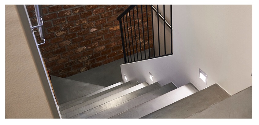 In-WALL staircase light for staircase lighting in interior design