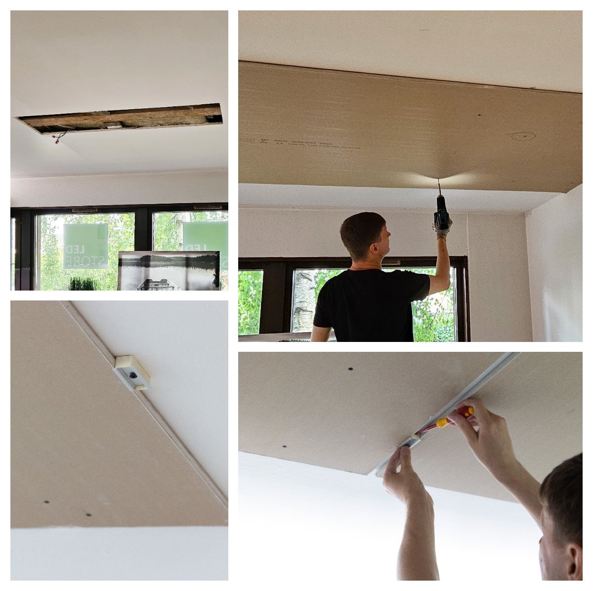 Kitchen ceiling renovation 1 collage 4 photos ledstore.fi