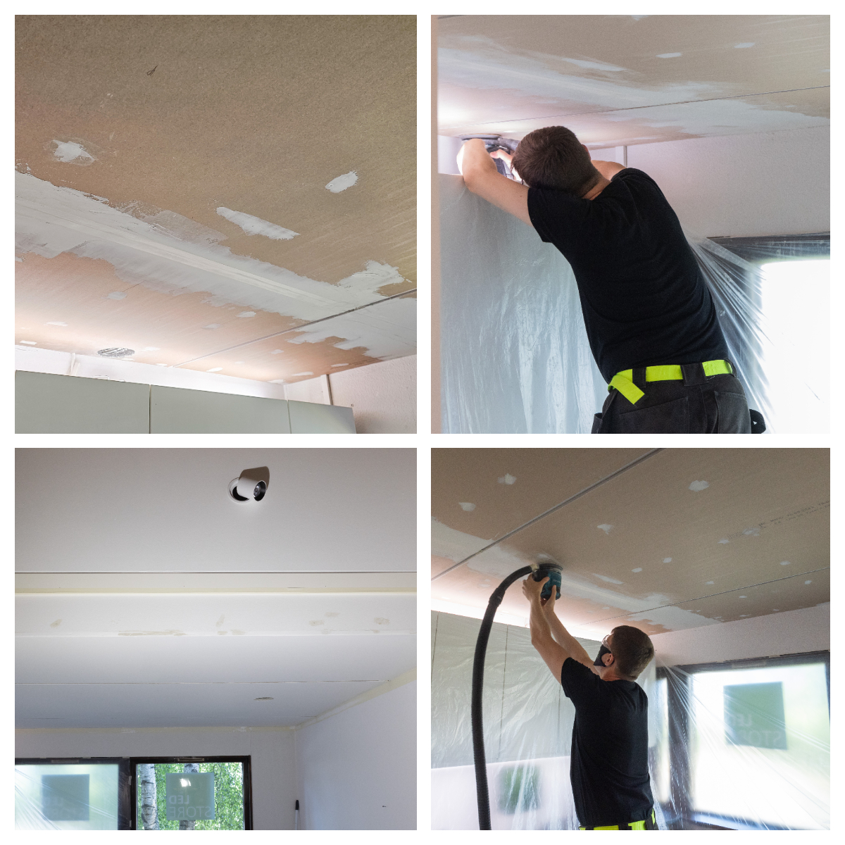 In the lighting renovation, plasterboard is being worked on. LedStore.fi
