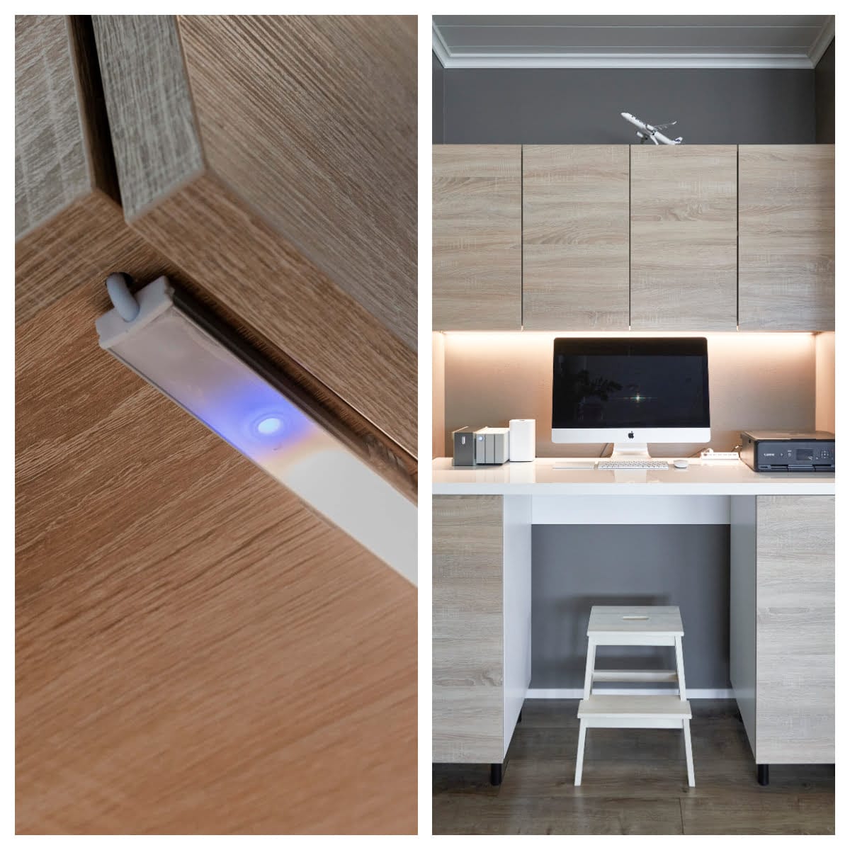 Figure 4. collage led-ribbon control - LedStore led task lighting with led strip and aluminium profile, LedStore.fi