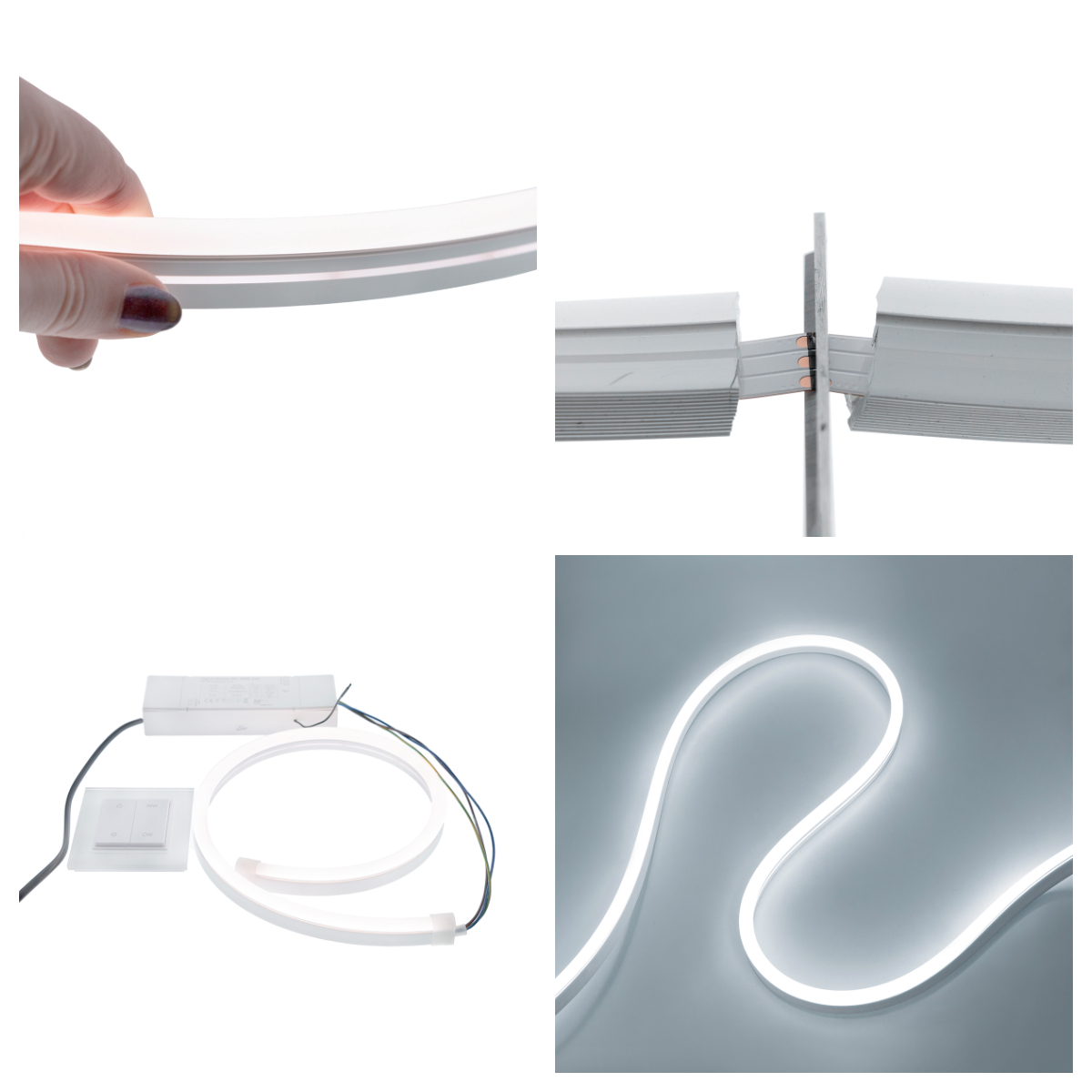 Curved shapes with LED are possible with LED NEON strip.