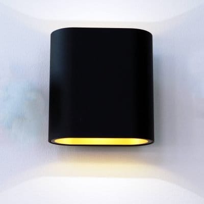 OVAL B&G black-gold wall light up and down LedStore.fi