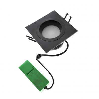 SQ023B transformer with recessed - LedStore Black square spot