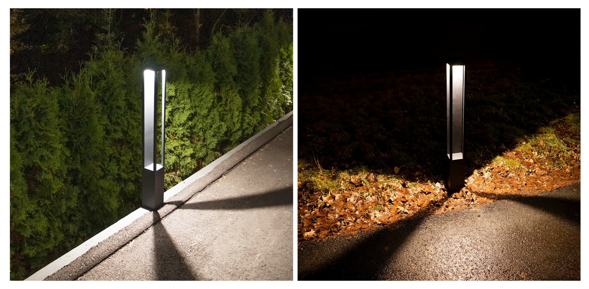 Nykyaikaiset LED-pollarivalaisimet valaisevat käytävän kirkkaasti ja korostavat valon määrää pimeässä yössä. - LedStore Nykyaikaiset LED-pollarivalaisimet valaisevat käytävän kirkkaasti ja korostavat valon määrää pimeässä yössä.