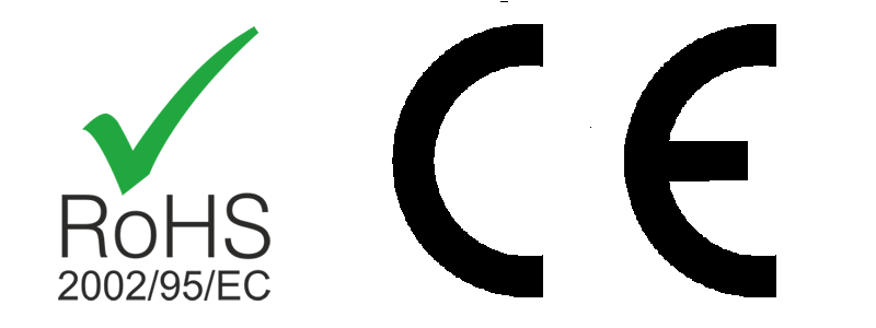 RoHS och CE-logotyp