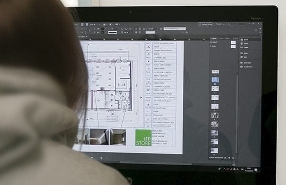 Lighting design in the making - LedStore Lighting design is done on the floor plans of the house.