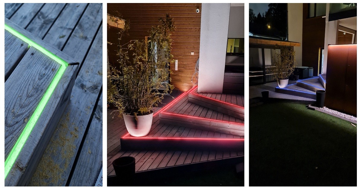 Led strip for outdoor, ready-to-use NEON-collage RGB