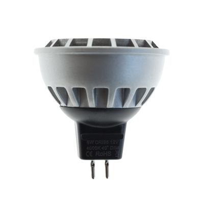 Silver coloured LED bulb with ribbed design and two metal spikes, in white. Ideal for energy efficient lighting solutions.