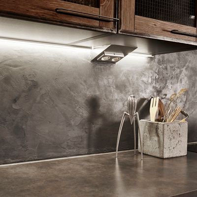 Kitchen worktop lighting with led strip.