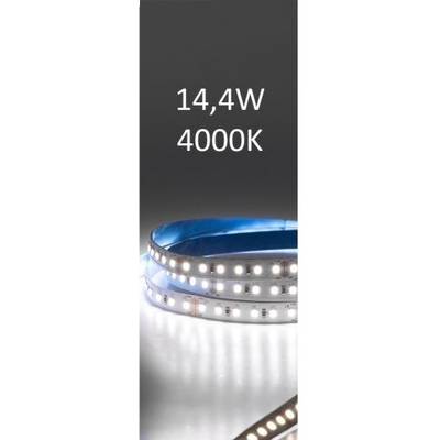 LED strip emitting neutral white 4000K, 14.4W, coil with grey background for lighting applications