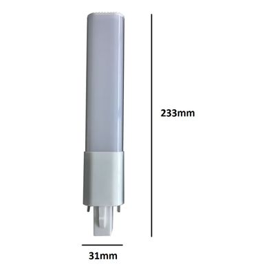 Vertically positioned LED lamp, 240 mm height x 32 mm width, ideal for energy efficient lighting solutions.