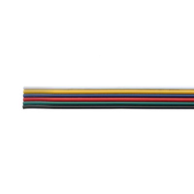 Flat cable for LED ribbon installations: yellow, blue, red, green, black, white