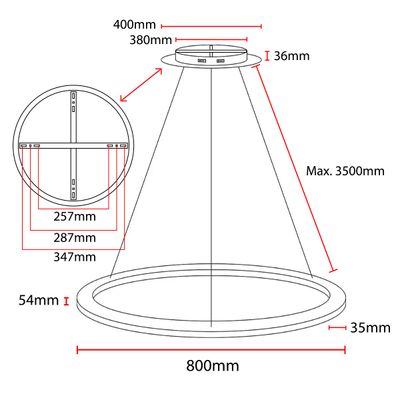 Modern circular ring luminaire in a shop with a louvered roof, highlighting elegant LED lighting solutions.