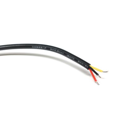 1m cable, 3-pole 3x0,5mm², heat resistant 180 degrees, black