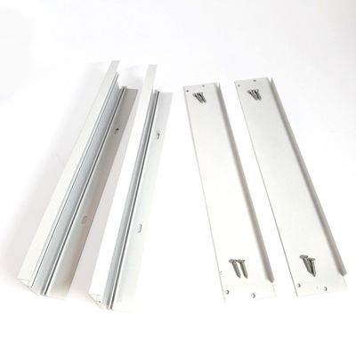 Four metal wall brackets with screws on a white background, ideal for mounting LED luminaires.