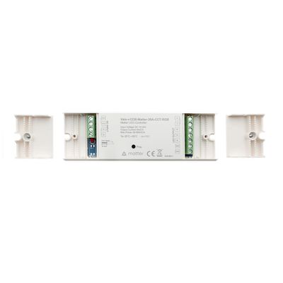 VPRO V125-R Matter-20A-CCT-RGB LED controller with labelled input/output connectors on a white background. Rectangular design, perfect for LED lighting systems.