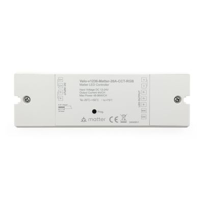 VaLO Matter 5 channel LED receiver 12V-24V - for Single colour, CCT, RGBW or RGB+CCT led lights 20A VaLO Matter 5 channel LED receiver 12V-24V - for Single colour, CCT, RGBW or RGB+CCT led lights 20A