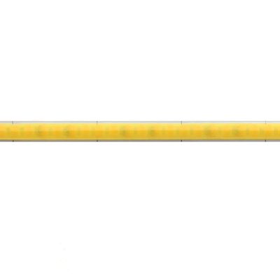 Close-up of a yellow LED strip light on a white background, ideal for energy efficient lighting solutions.
