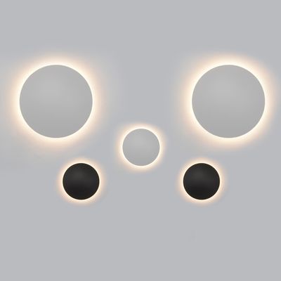 Eclipse wall light set, 5 lamps, dimmable, dimmable, black and white