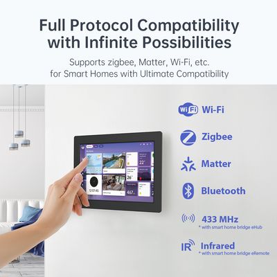 A smart home control panel that introduces connectivity with Wi-Fi, Zigbee, Matter, Bluetooth, 433 MHz and infrared for seamless integration of LED lighting.