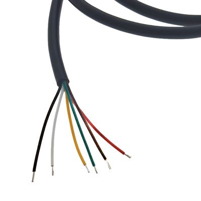 Close-up of a six conductor cable.