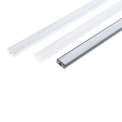 Close-up of a white rectangular LED strip light with mounting hole, ideal for energy efficient home lighting solutions.
