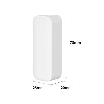 LED dimmer, white rectangle, rounded edges, dimensions 73x25x20 mm, background.