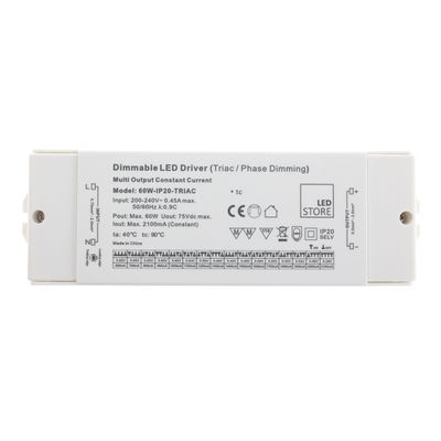 60W TRIAC dimmable DRIVER, 600-2100mA adjustable 60W TRIAC dimmable DRIVER, 600-2100mA adjustable