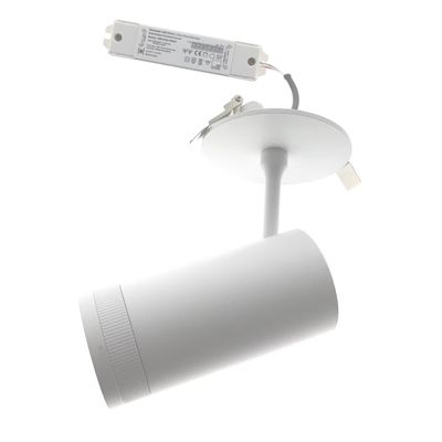 White Focus recessed and Zigbee transformer from side