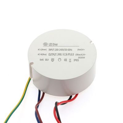 24V LED strip light DRIVER 60W, IP65, ROUND 80mm