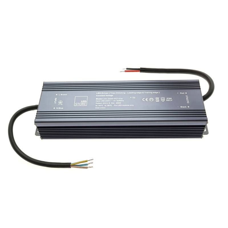 24V dimmable LED DRIVER 200W, TRIAC, for LED strip, IP66 - Ledstore.pro