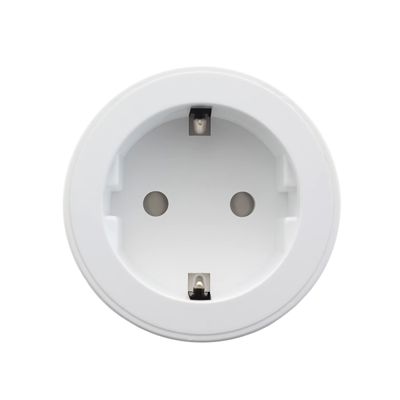 White socket, ideal for wall mounted LED lighting, European standard, front view.