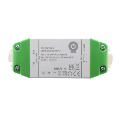 Rectangular LED controller for lighting, green end caps, information on cover, suitable for LED lamps.