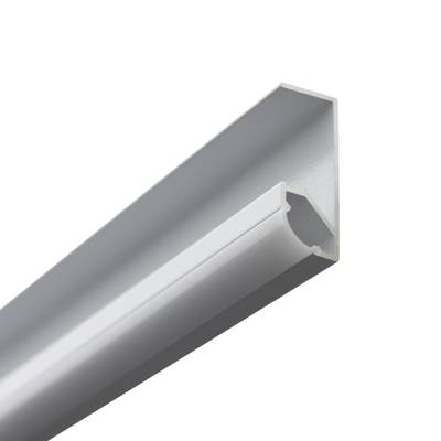 Angular aluminium LED profile with frosted diffuser, optimal for uniform linear lighting.