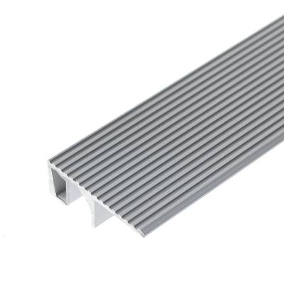 LED aluminium profile T-shaped, silver finish, reflector for LED strip, white background