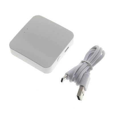 Compact LED controller in a white case, includes a USB charging cable; supports micro-USB and USB-A connections