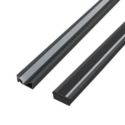 Recessed shelf profile for indirect lighting with LED strip, 3 meters, black
