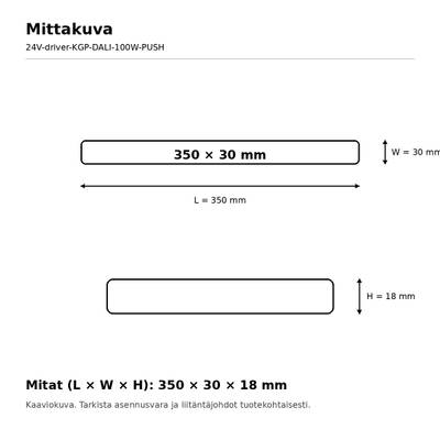 LED power supply, 24V, 100W, KGP, DALI-2 DT6 / PUSH-DIM, IP20