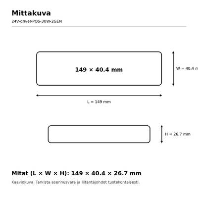 LED Power Supply, 24V, 30W, POS, IP20
