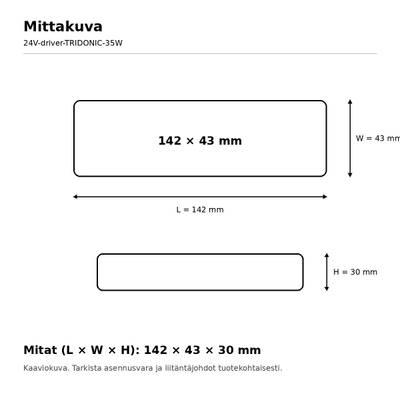 LED power supply, 24V, 35W, Tridonic, IP20
