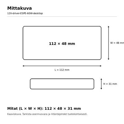 LED power supply, 12V, 60W, ESPE