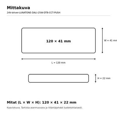 LED power supply, 24V, 25W, Lunatone, DALI-2 DT8 CCT / SwitchDim2, IP20