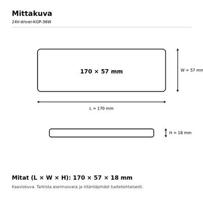 LED power supply, 24V, 36W, KGP, IP20