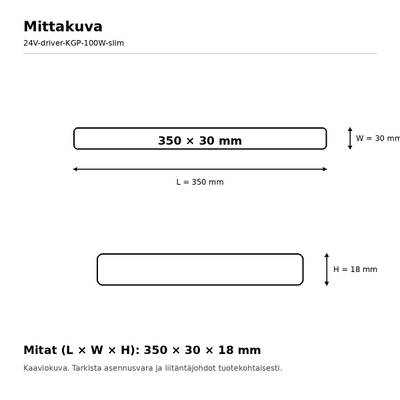 LED power supply, 24V, 100W, KGP, IP20