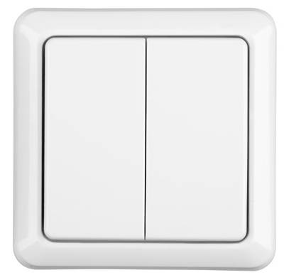White double-pole switch for controlling LED lighting.